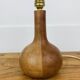 Wooden ball lamp with wool lampshade, 1960s