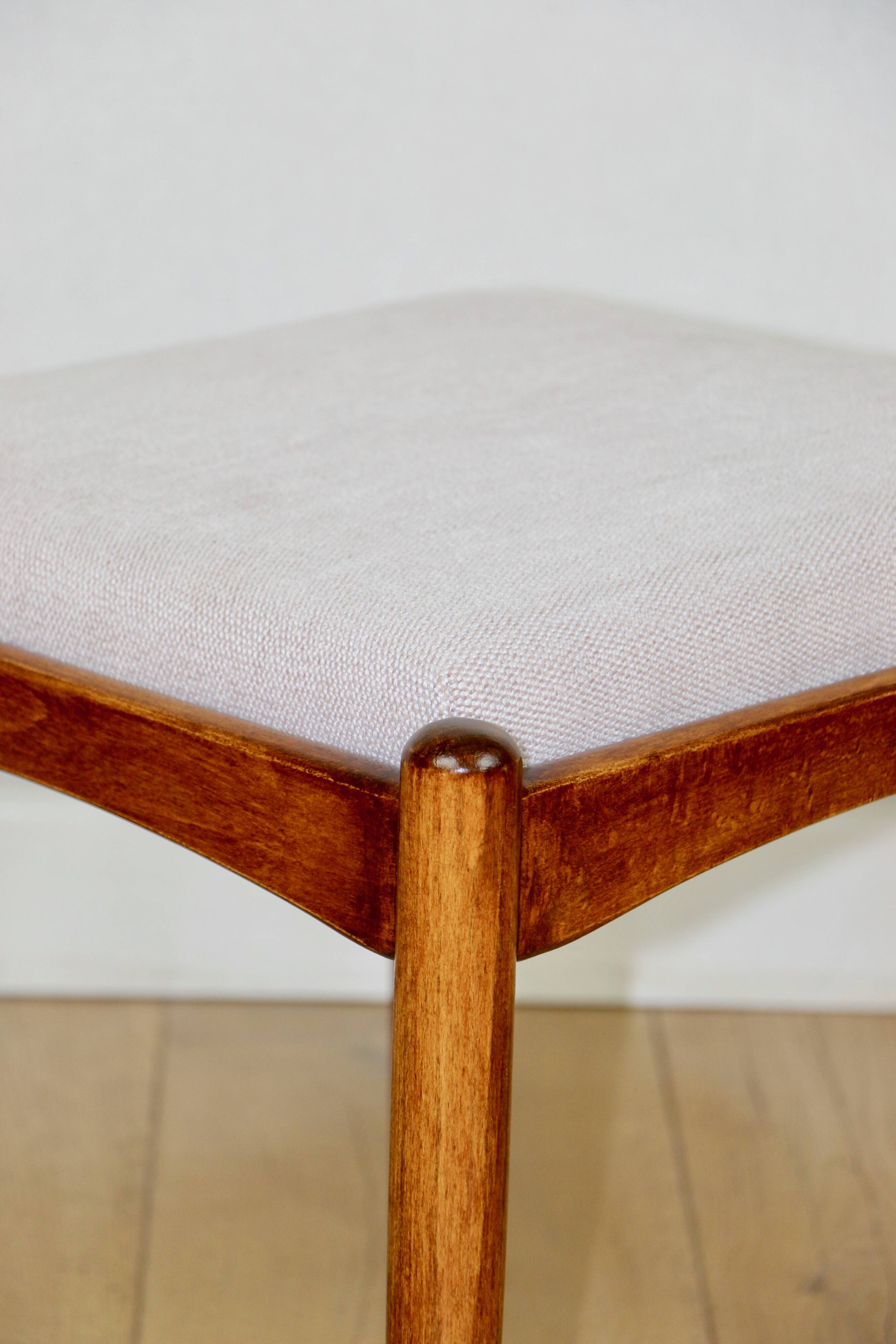 Edmund Homa stool beige-cream seat - structural fabric