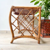 Vintage trundle tables in bamboo and rattan