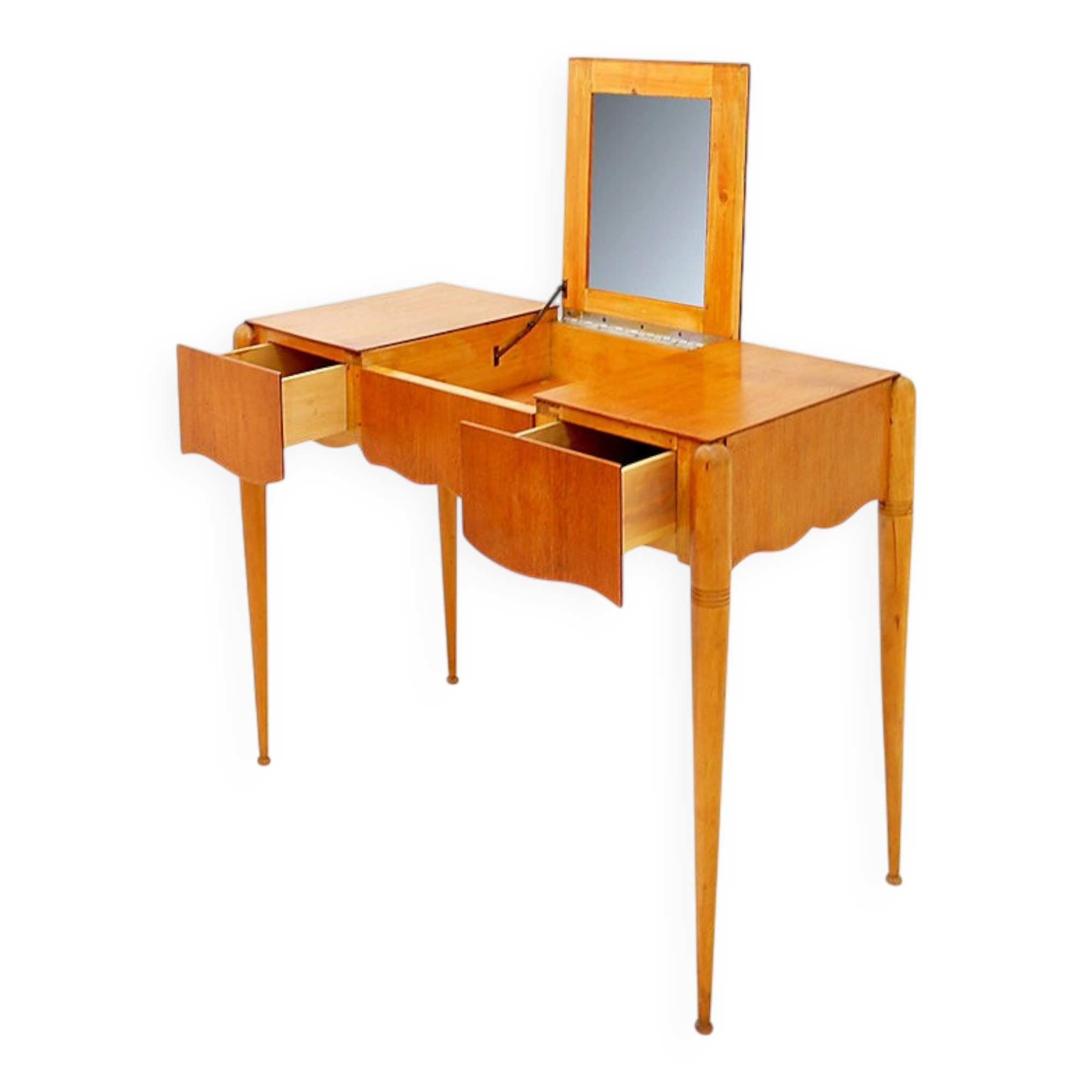 Dressing table with mirror, drop leaf and drawers - 20th century