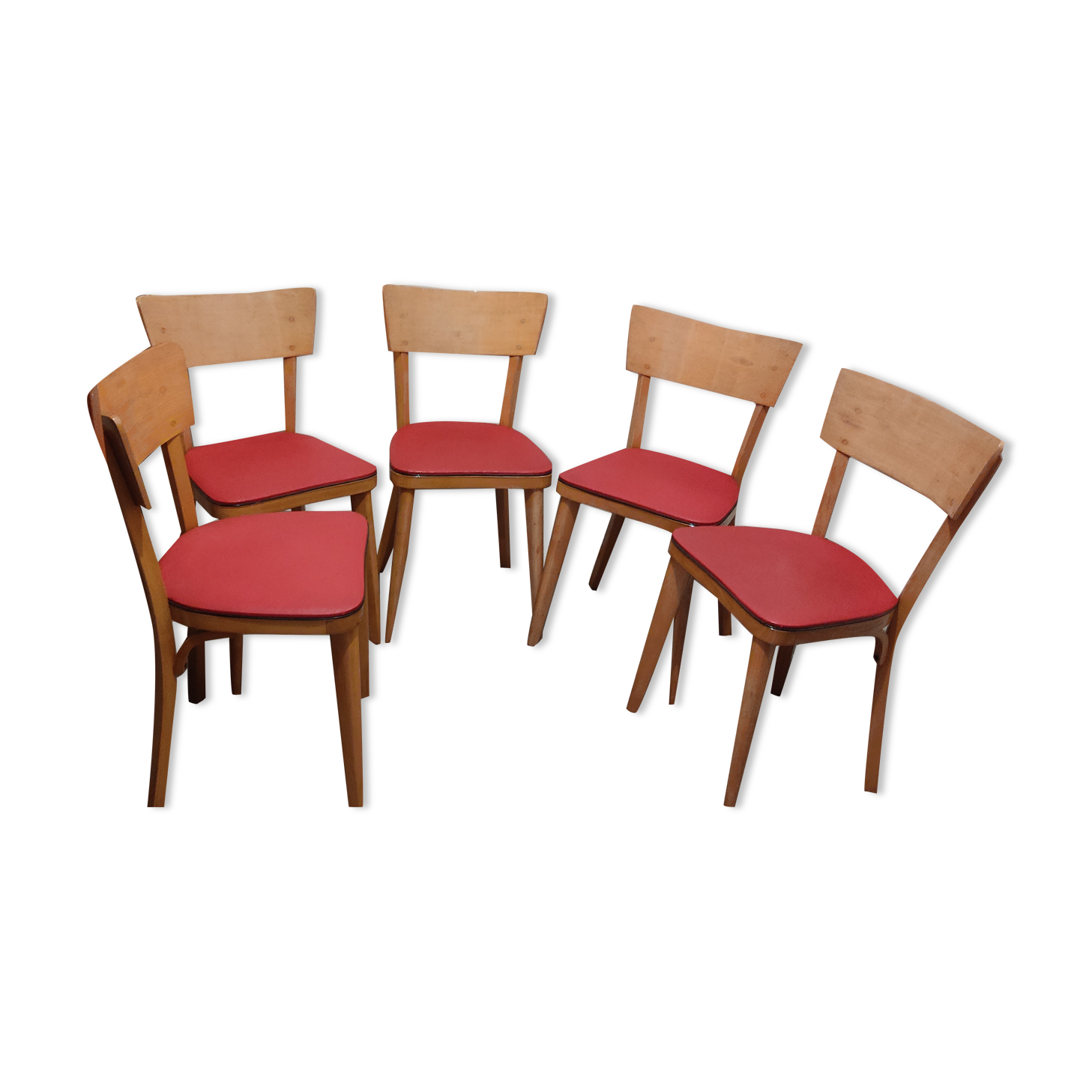 5 vintage bistro chairs