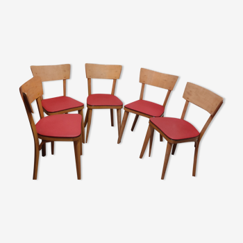 5 chaises vintage bistrot