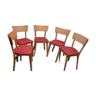 5 chaises vintage bistrot