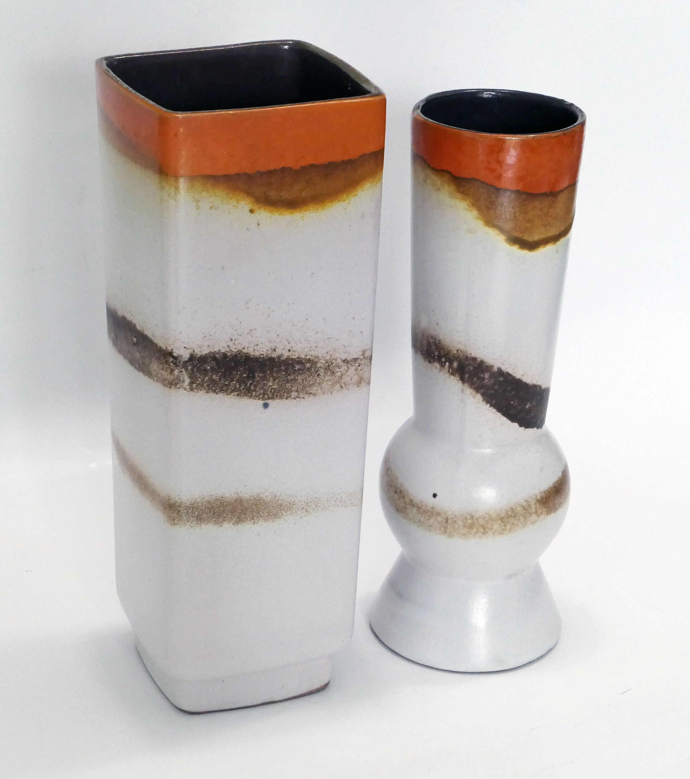 Pair of matching vases 1960's fat lava Germany
