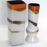 Pair of matching vases 1960's fat lava Germany