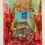 Set of 7 watercolor paintings signed B. Lévêque Burgundy Brittany