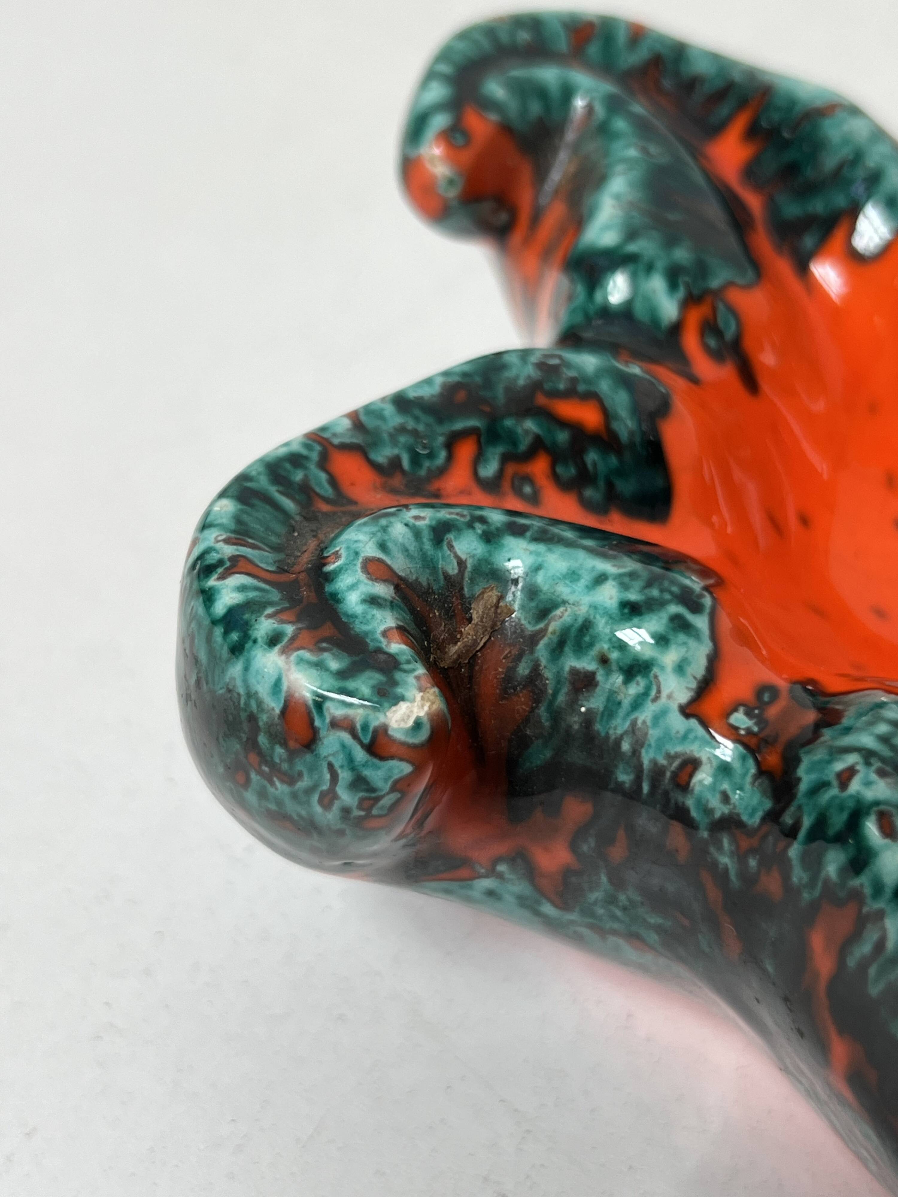 Starfish vallauris ceramic trinket tray, 20th century