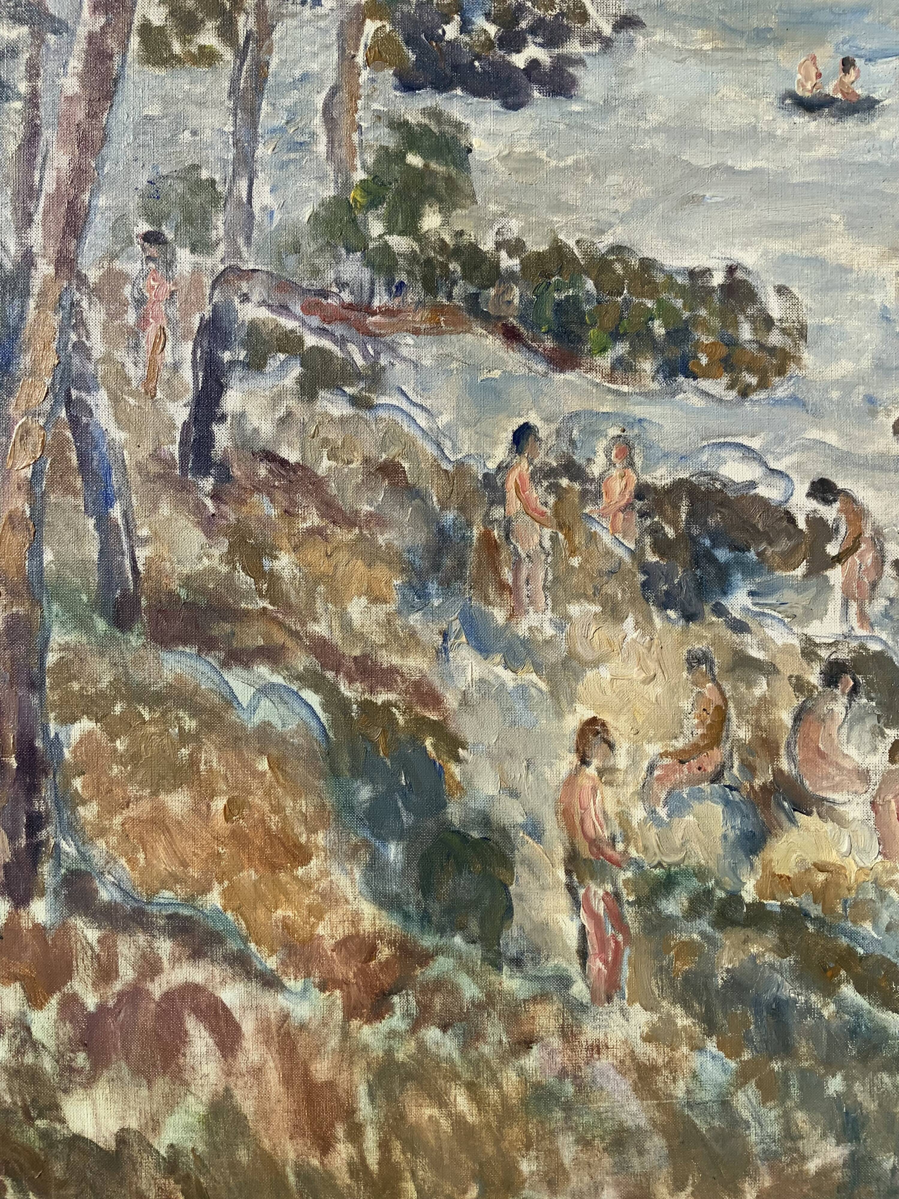 Vintage Oil On Canvas Landscape By Eva Eneroth, Paris, Mid 20th Century