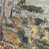 Vintage Oil On Canvas Landscape By Eva Eneroth, Paris, Mid 20th Century