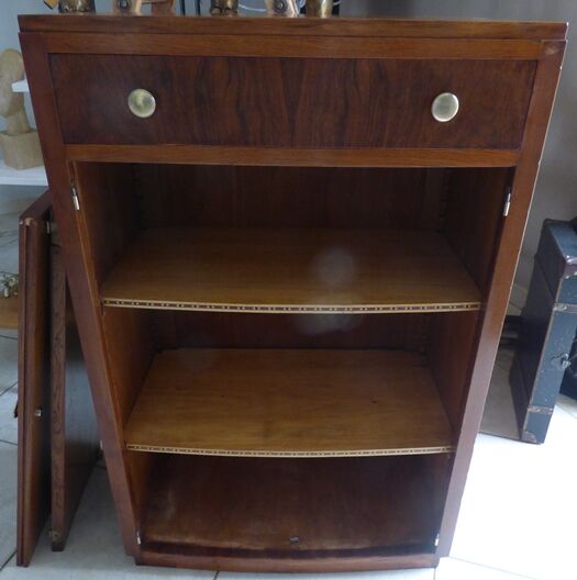 ART DECO sideboard curved walnut veneer around 1930 – Totally restored