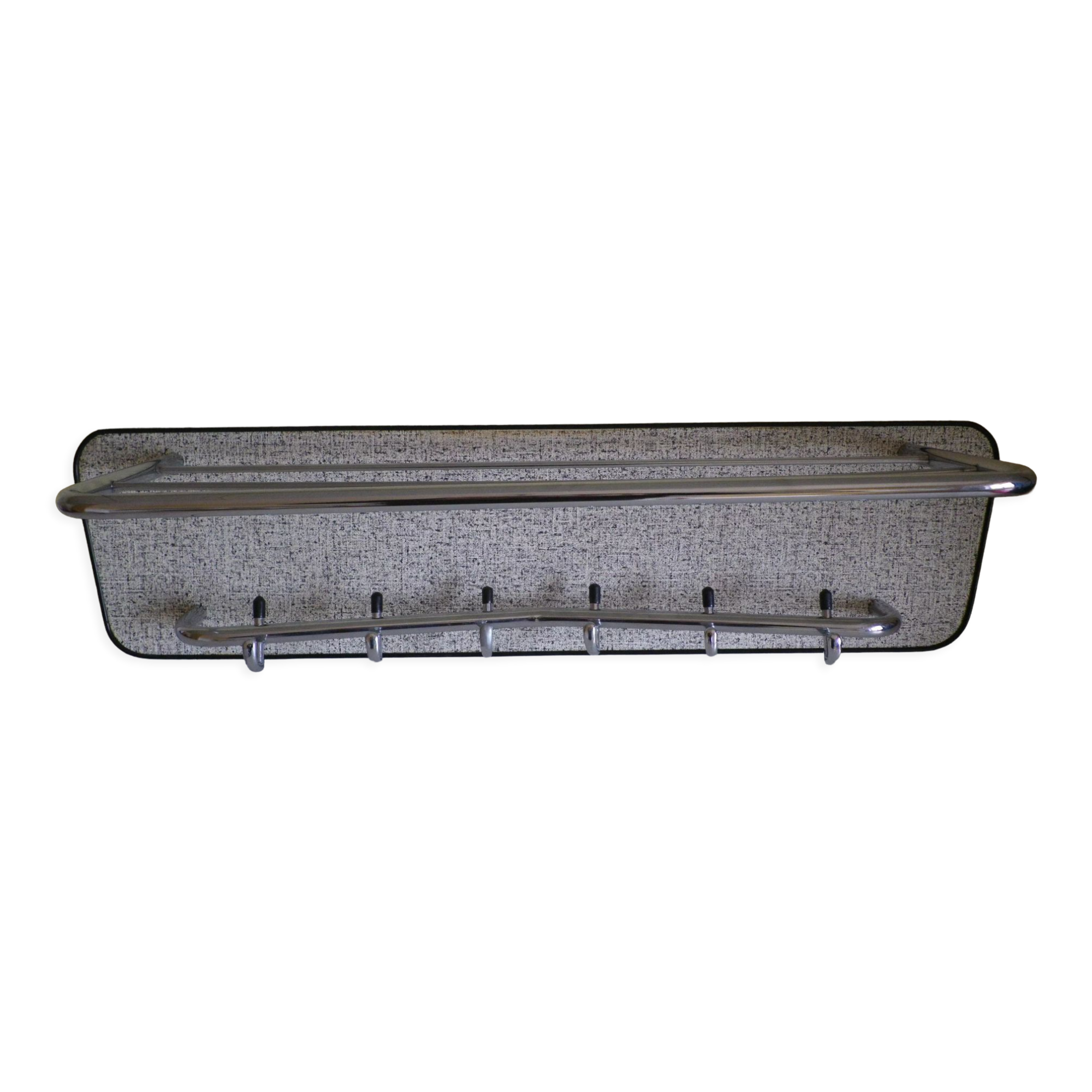 Chromed metal wall coat rack 1960
