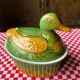 Terrine en barbotine canard vintage