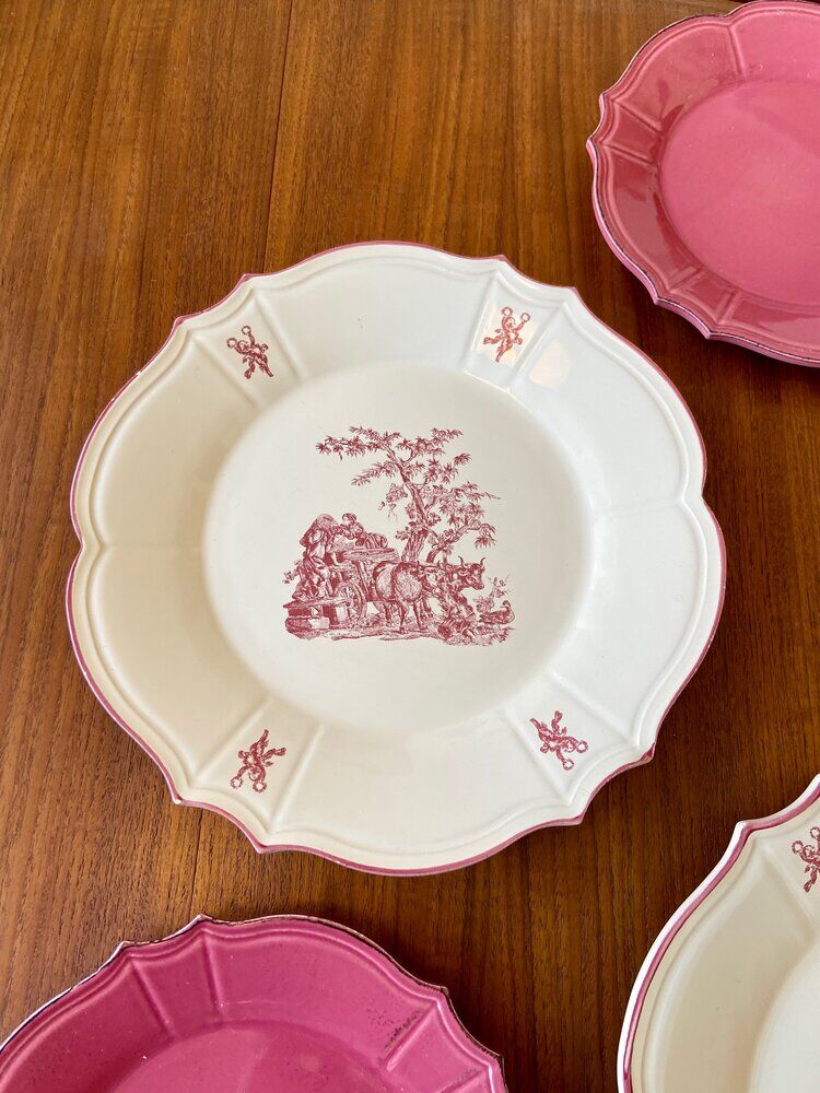 8 assiettes Niderviller, service "Délices des quatre saisons"
