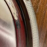 Grand plateau de service jean couzon en inox avec poignees decor poisson