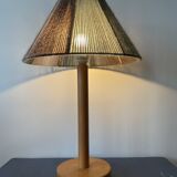 Vintage blond wooden lamp