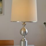 See delmas lamp 70's with fabric and metal lampshade