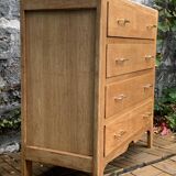 Commode vintage chêne brut massif 1950