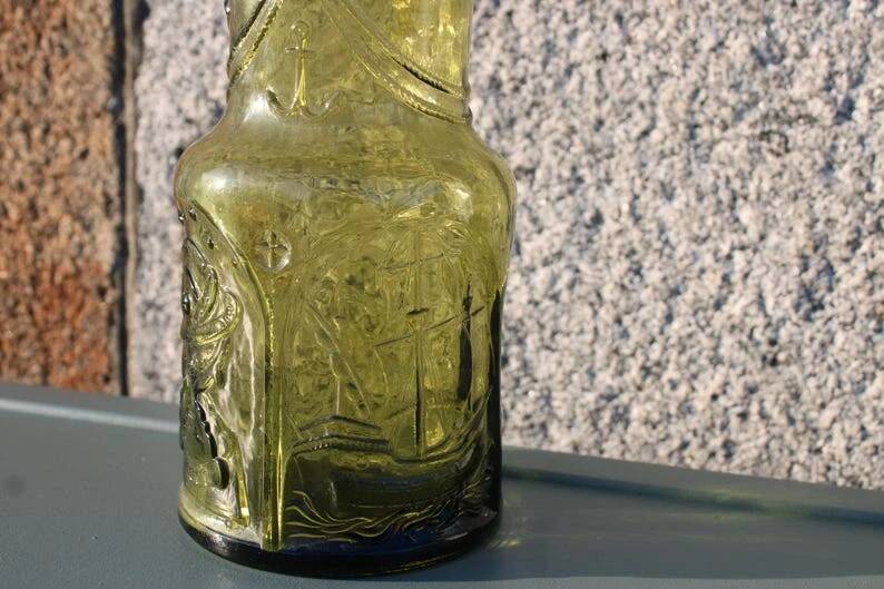 Empoli glass nautical carafe from the 1960s