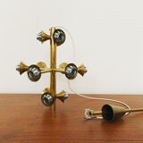 Mid-Century Modern brass and opaline glass Sputnik chandelier
