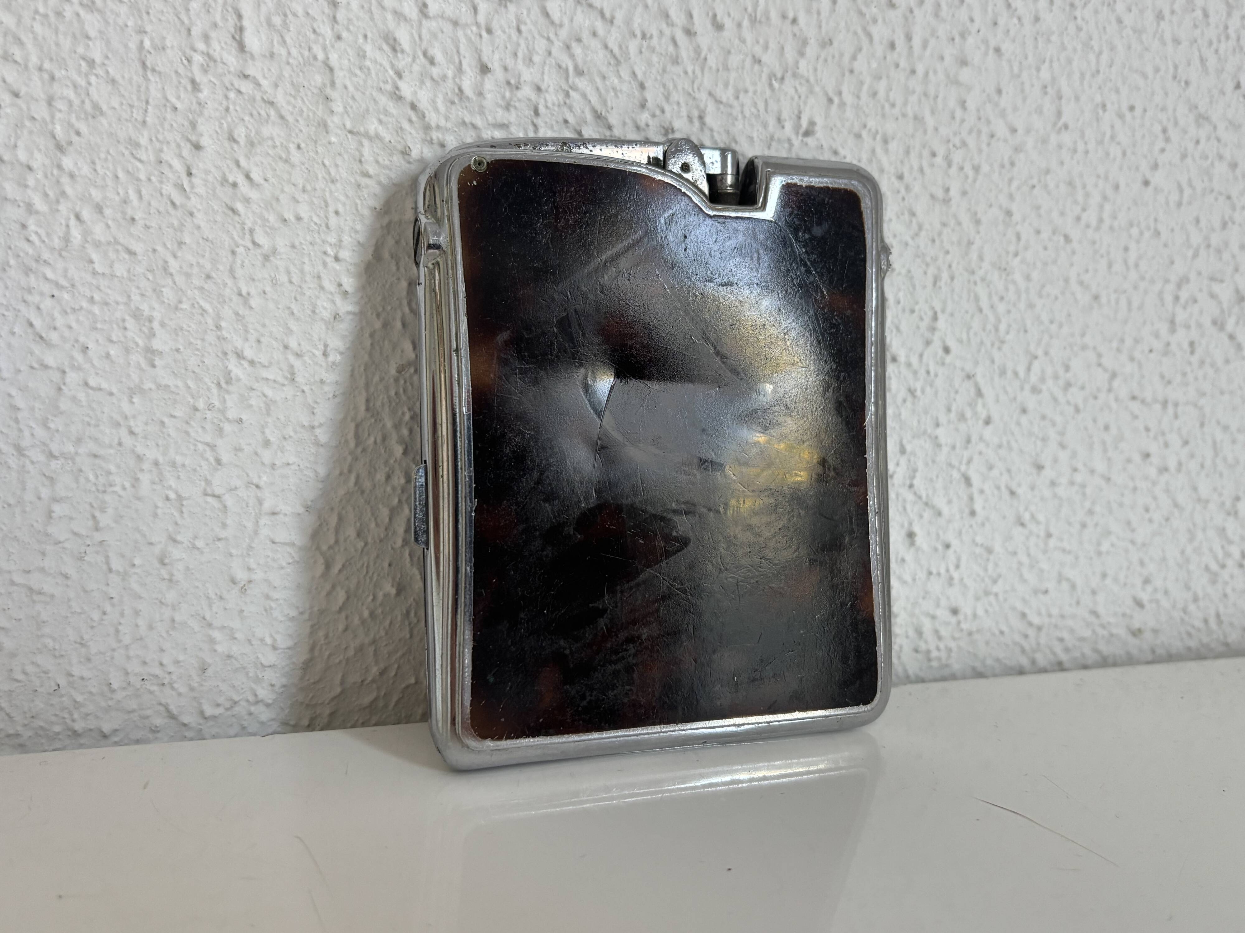 Porte cigarettes vintage 1930 métal Art Déco Ronson USA - 10,5 x 8,5 cm