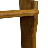 Vintage solid wooden wall rack with 3 shelves 70s oak rack