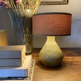 Ceramic lamp, 2M fabric cable, cotton lampshade