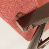 Mid-century modern armchair raspberry bouclé H. Lis