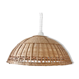 Vintage braided wicker pendant lamp