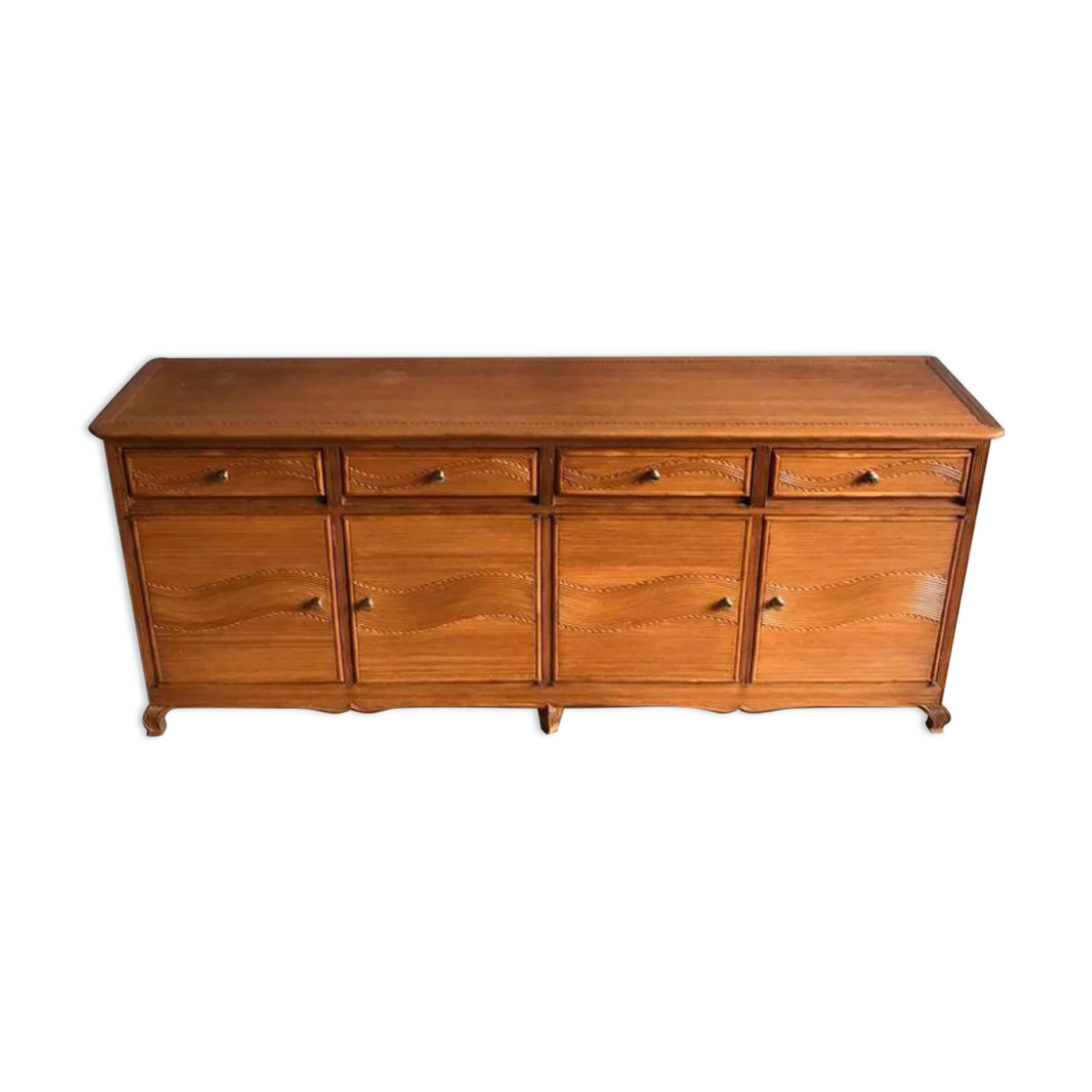 Pencil or split reed rattan wicker side board cabinet, Vivai del Sud