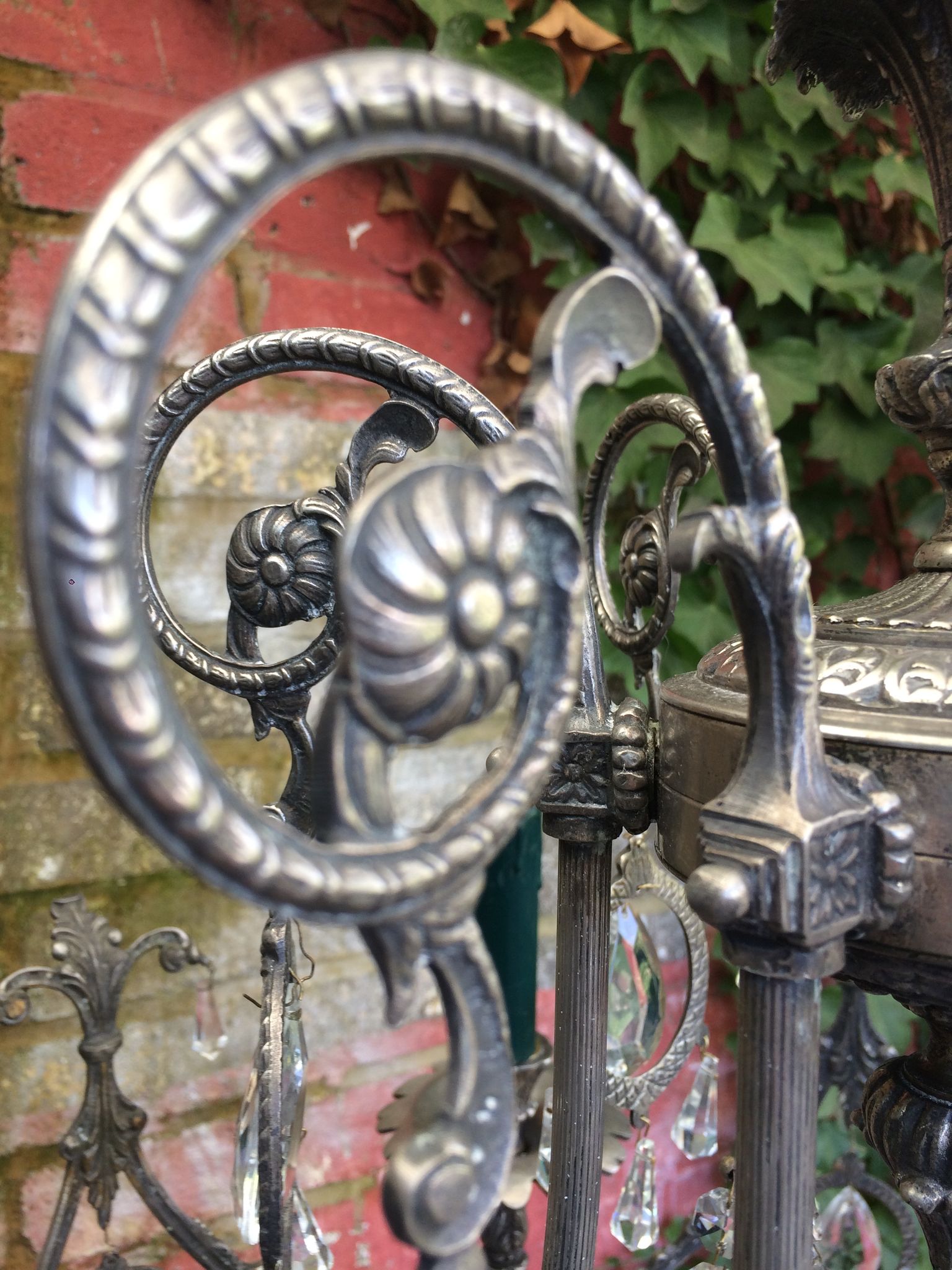 Lustre en bronze nickelé