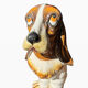 Grand Basset Hound in majolica ceramic. Italy, 1970s.