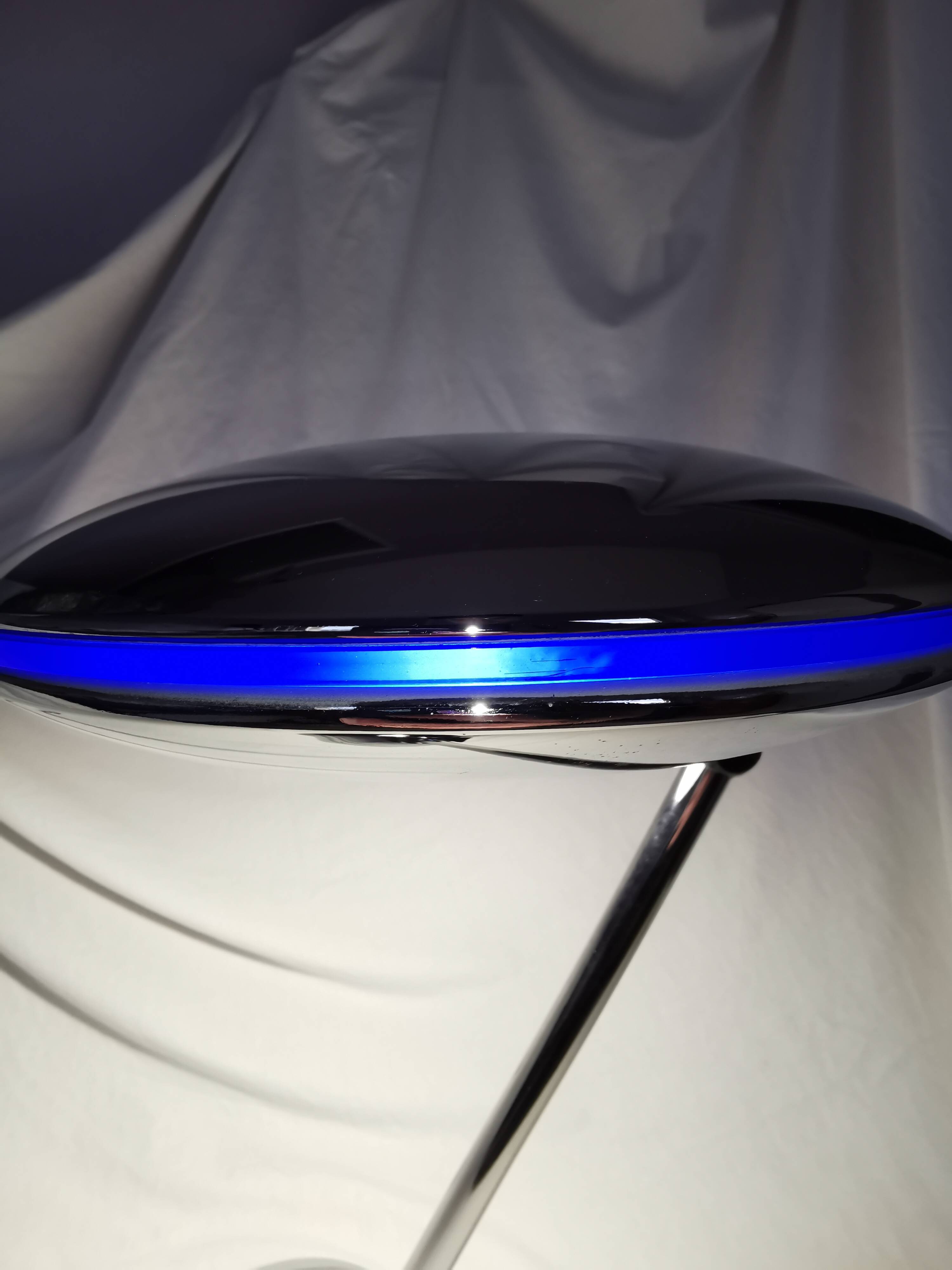 Adjustable chrome metal UFO lamp, space age, UFO, Aluminor, France, 1980.