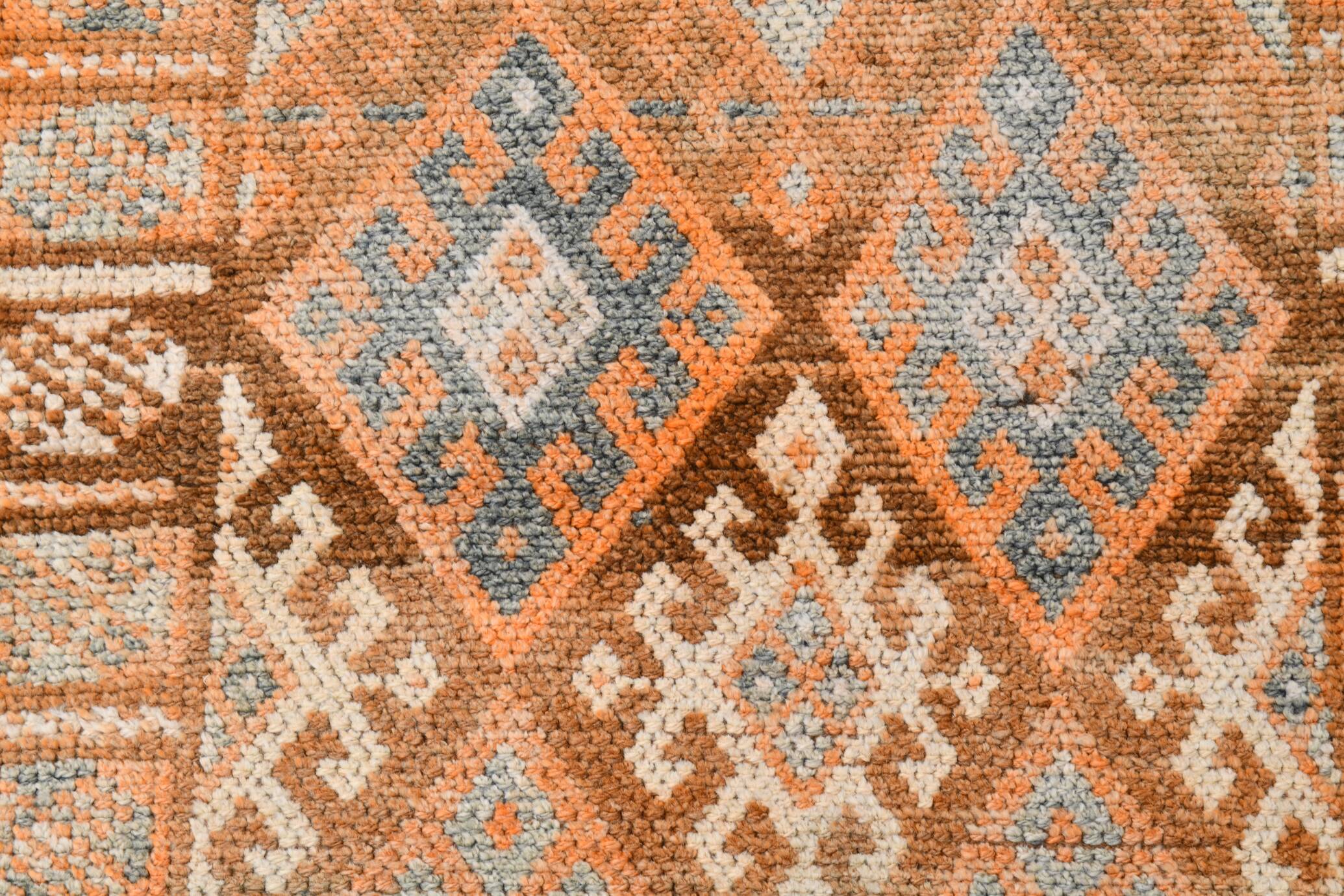 3x11 Orange Brown Tribal Turkish Vintage Runner Rug, 88x330Cm