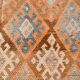 3x11 Orange Brown Tribal Turkish Vintage Runner Rug, 88x330Cm