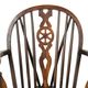Chaise Windsor ancienne en bois de hêtre et d'orme avec dossier à roulettes, XIXe siècle