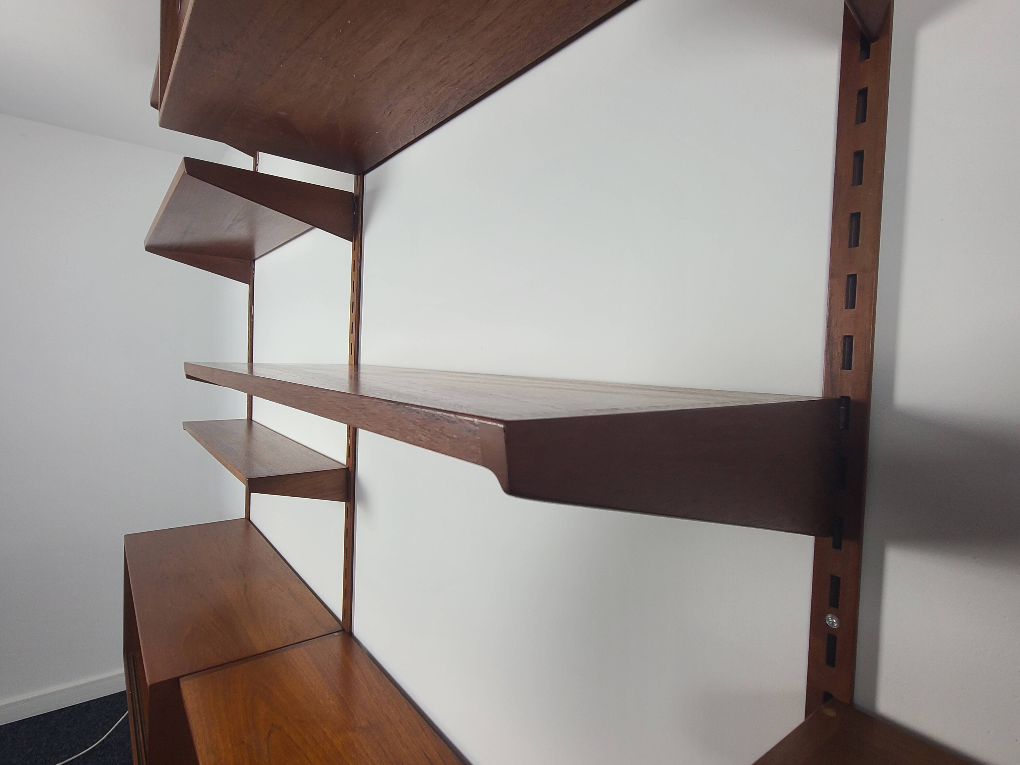 Modular bookcase vintage teak Danish, Designed by Kai Kraistensen for FM Mobler