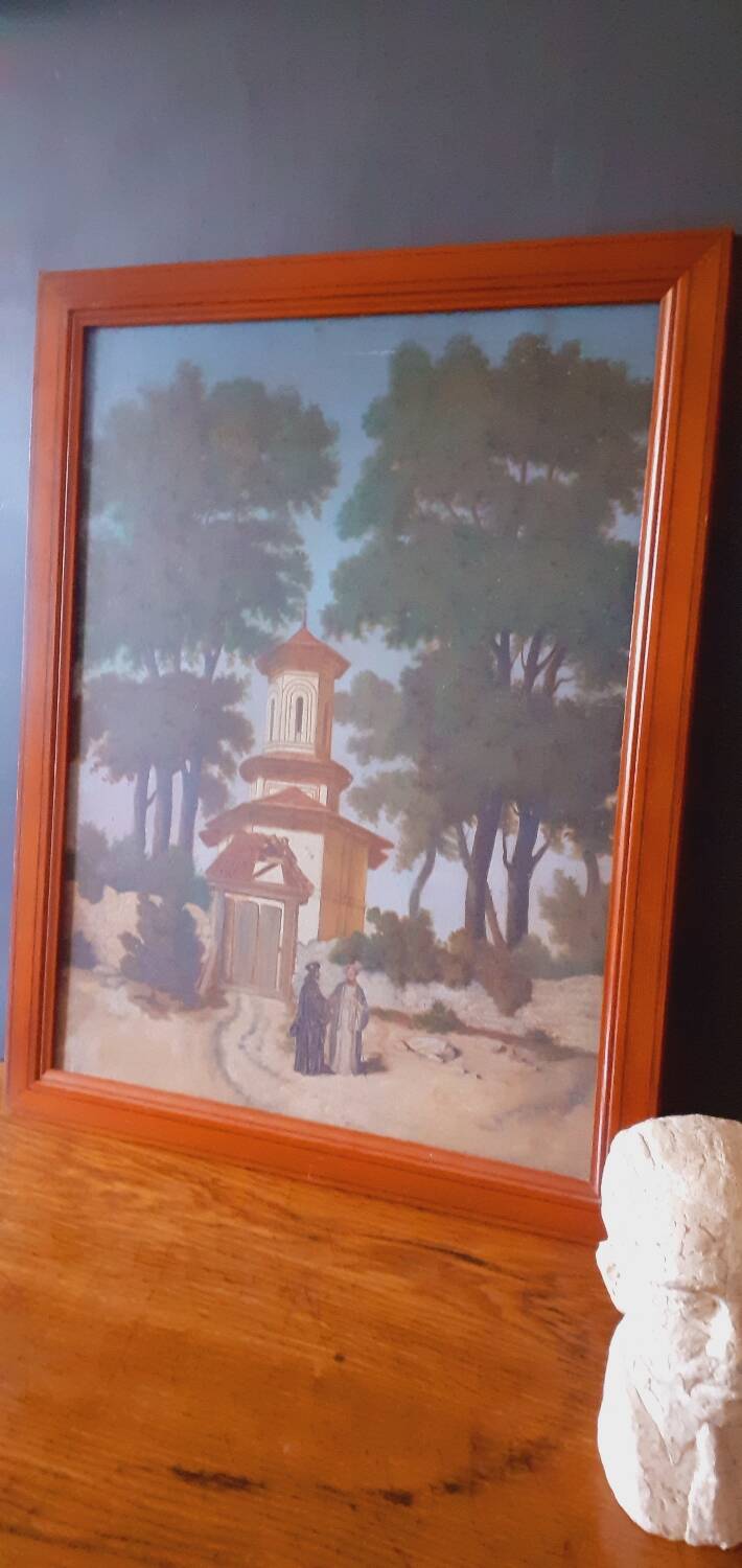 Oil on orientalist panel mid-19th century