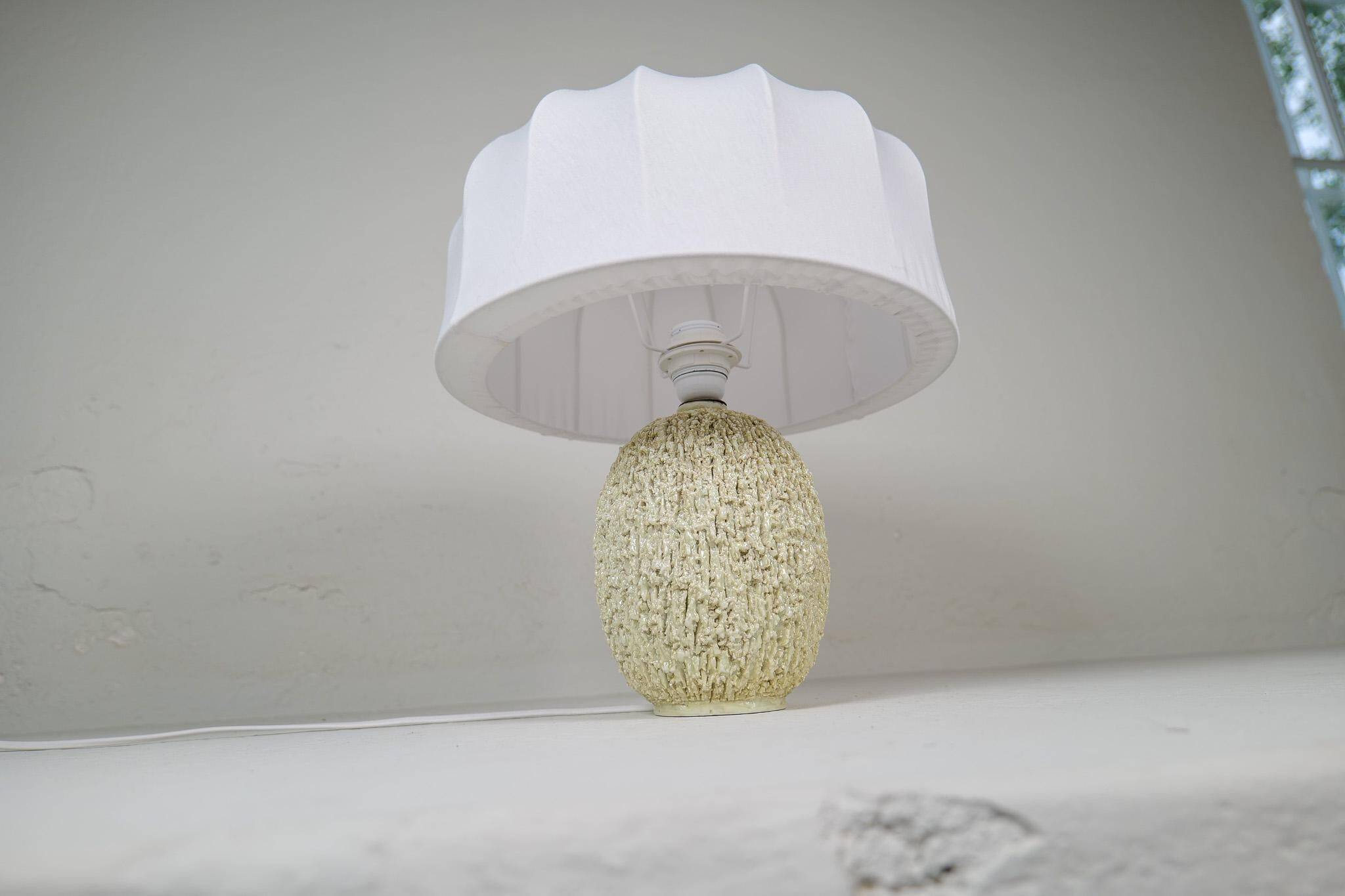 Large modernist mid-century table lamp "Chamotte" Gunnar Nylund Rörstrand, Sweden
