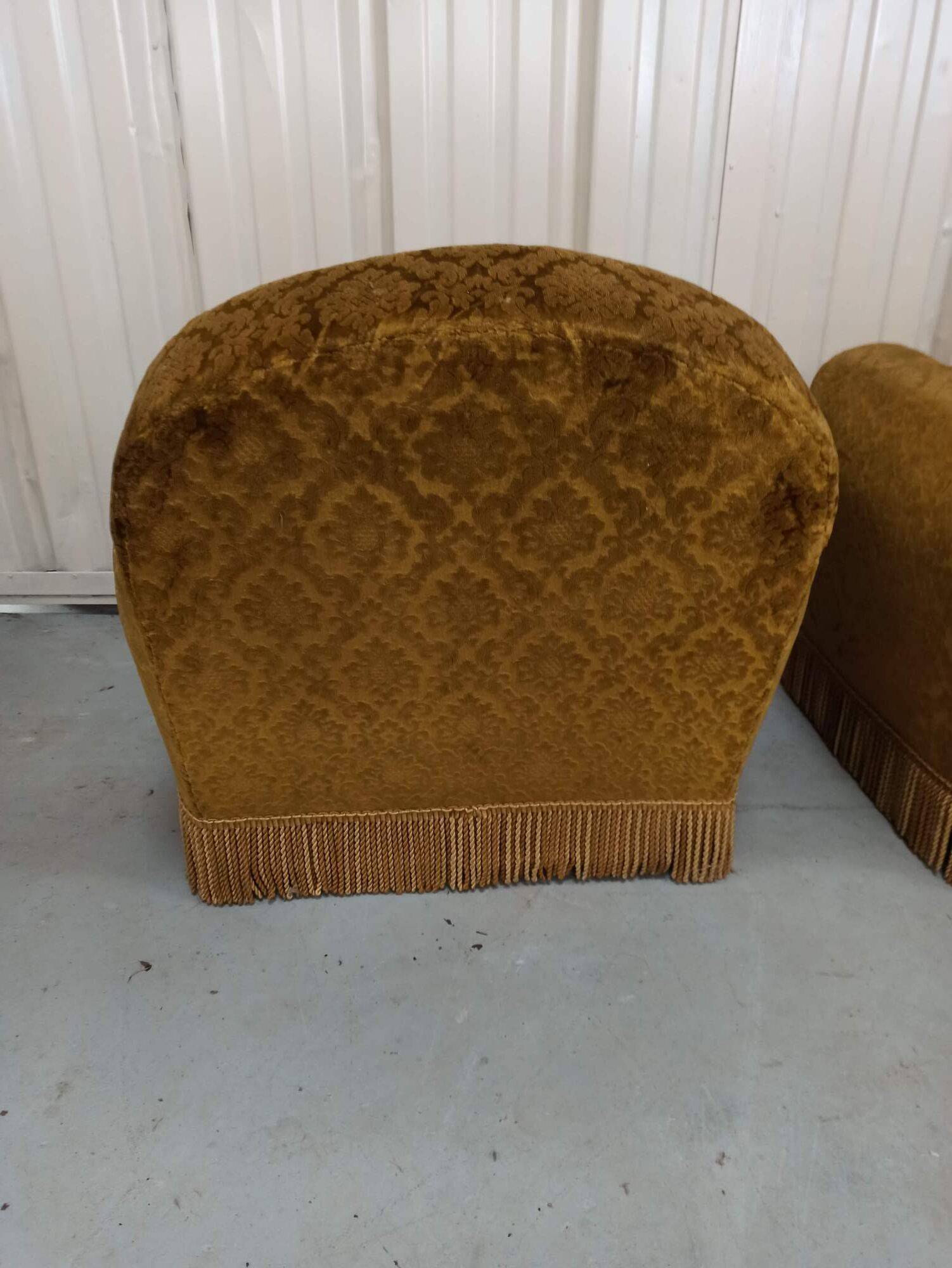 Pair of armchairs club velvet old yellow - armchair old