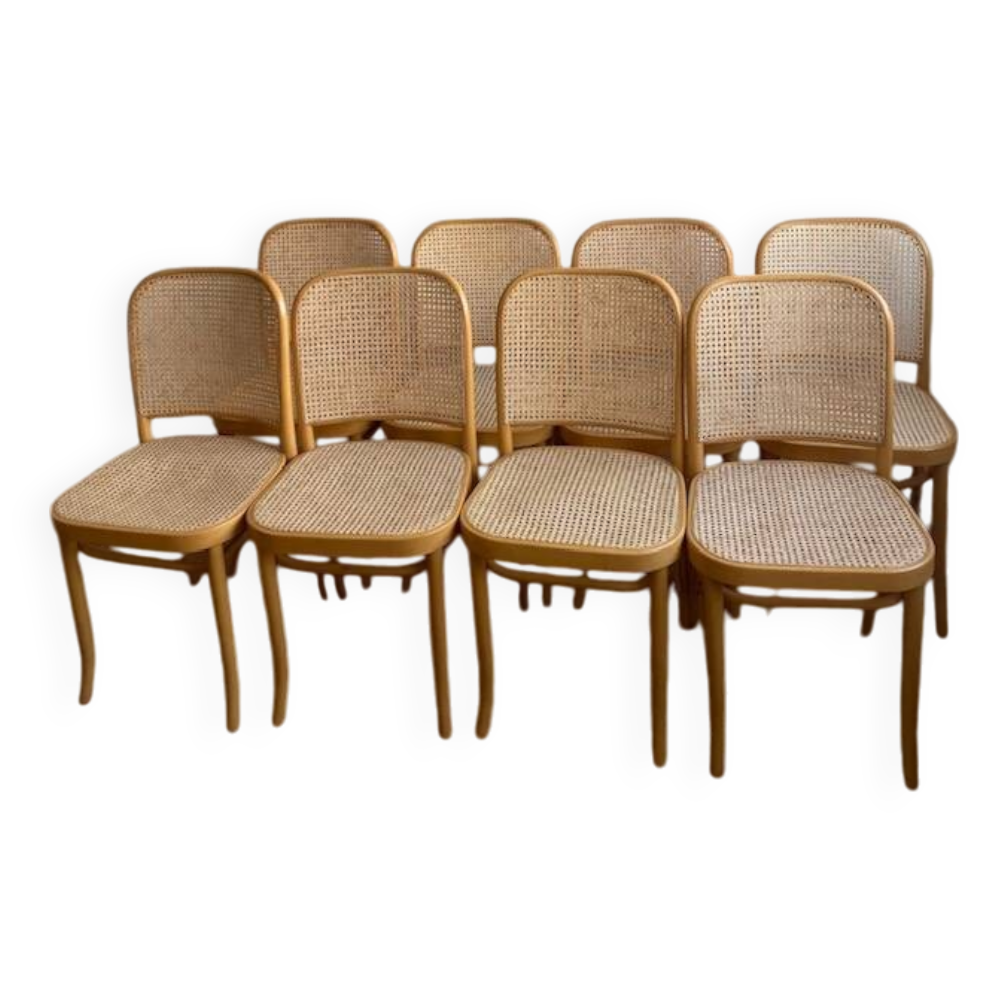 8 vintage cane chairs