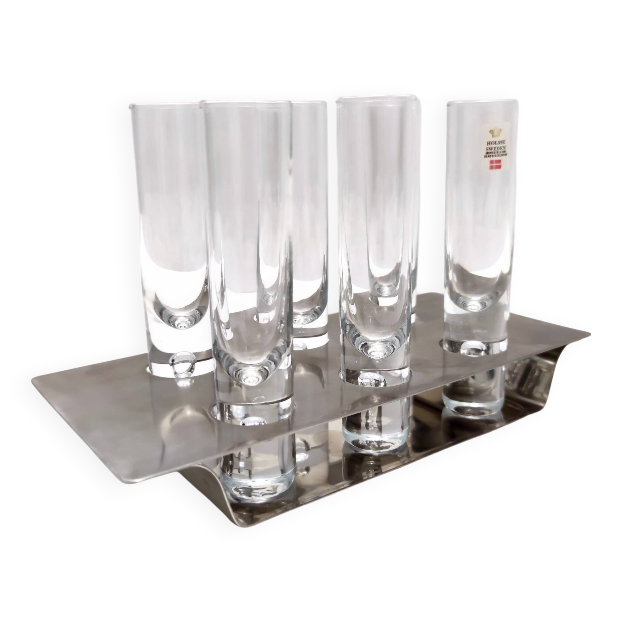 Ensemble de boissons à liqueur en acier et en verre par Holme Sweden
