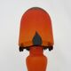 Lampe champignon en pâte de verre marmoréen orange vert. Artistar