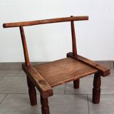 Antique brutalist Baoulé African chair