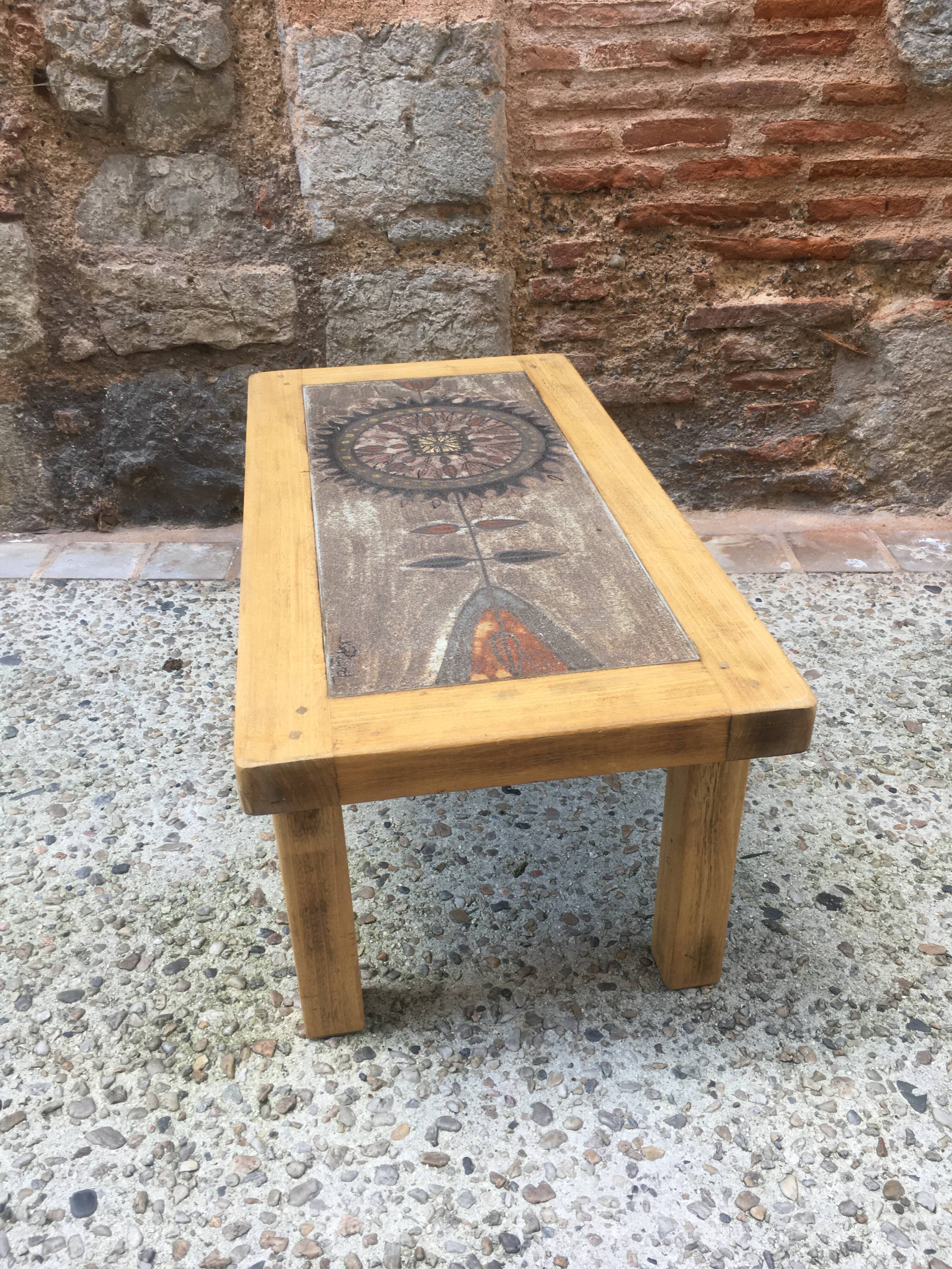 Ceramic coffee table by JG Picard Vallauris