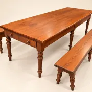 Farmhouse table and benches – Louis-Philippe style – Pitch pine