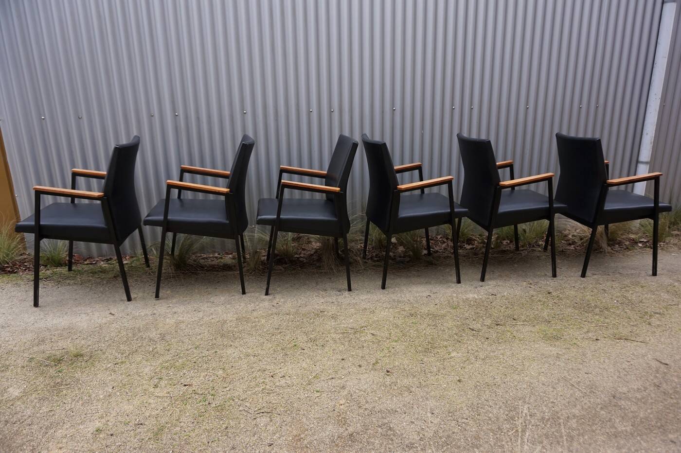 Midcentury Industrial Minimalistic Dutch Design Armchairs/Conference Chairs