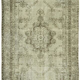 Handwoven Overdyed Turkish 1970s 161 cm x 274 cm Grey Carpet