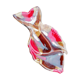 Plat à séparations pour apéritif forme poisson en porcelaine de Vallauris