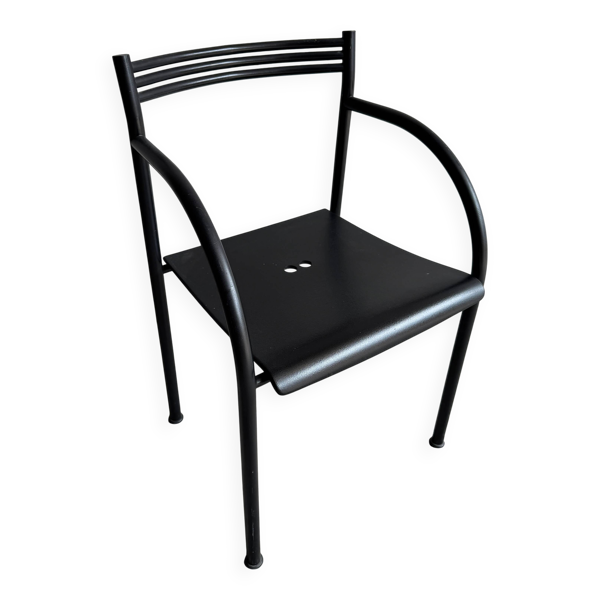 Chaise Francesca Spanish II en acier laqué noir de Philippe Starck (Baleri, 1984) — Beyit