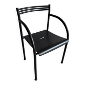 Francesca Spanish II black lacquered steel chair by Philippe Starck (Baleri, 1984)